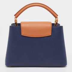 Louis Vuitton Navy Blue/Brown Leather Studded Capucines BB Bag