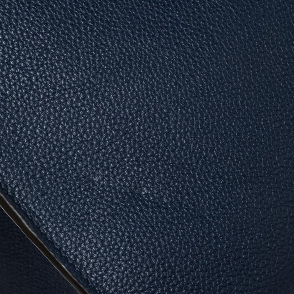 Black Louis Vuitton Navy Blue/Burgundy Leather City Steamer MM Bag