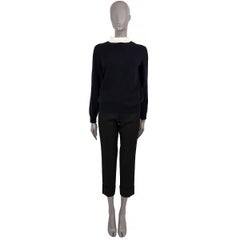 LOUIS VUITTON marineblauer Kaschmirpullover 2011 LAYERED V- BACK Pullover M