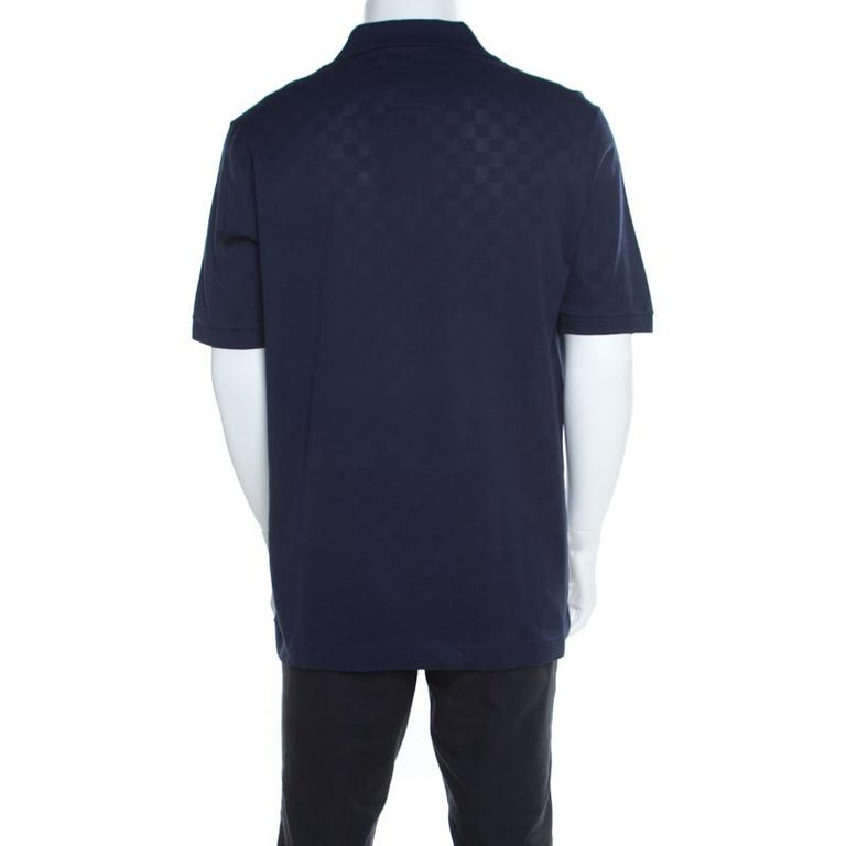 Louis Vuitton Navy Blue Classic Damier Pique Polo T-Shirt XXL For Sale ...