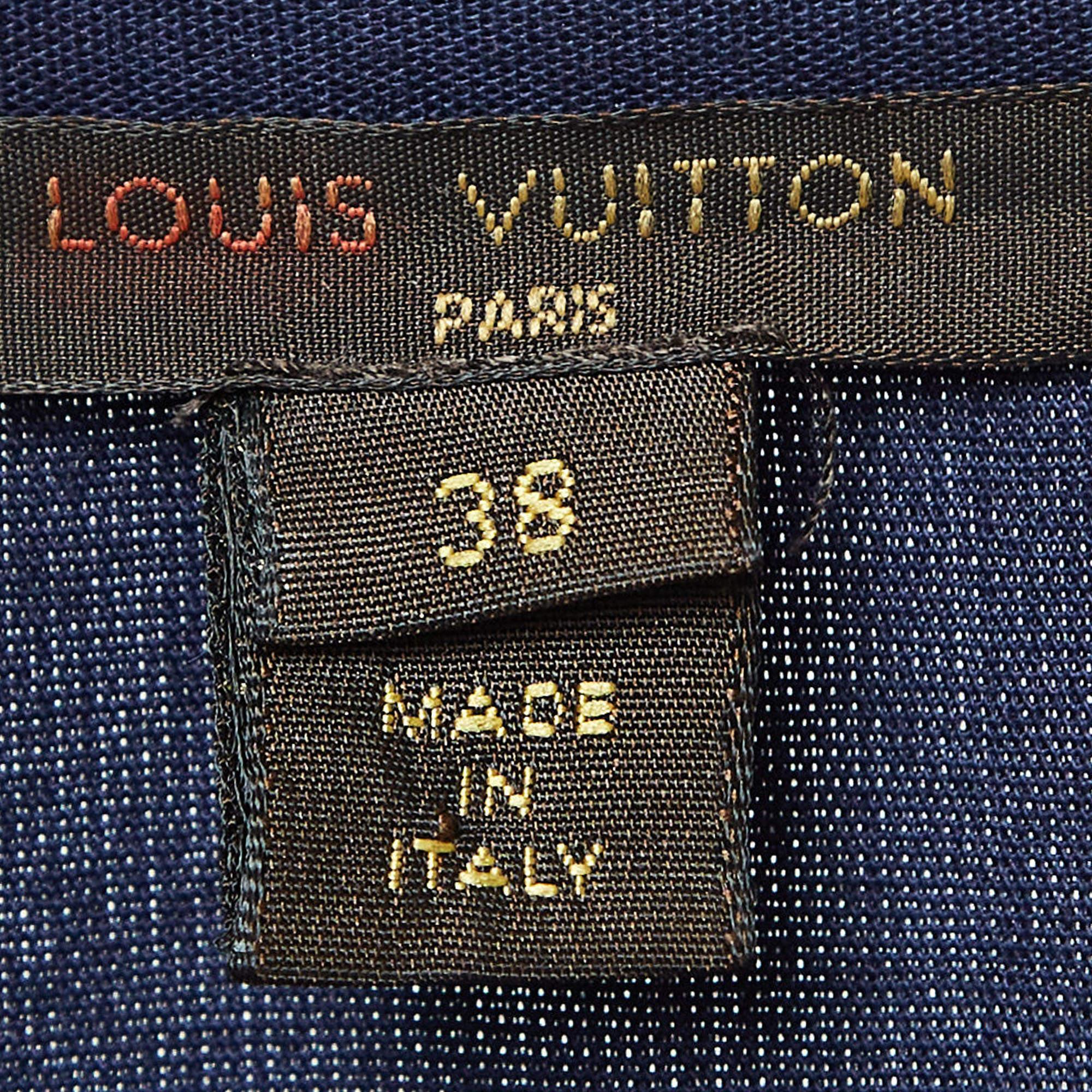 Women's Louis Vuitton Navy Blue Cotton Mini Shirt Dress M