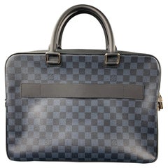 LOUIS VUITTON Navy & Blue Damier Canvas Leather Canvas Porte-Documents Bag