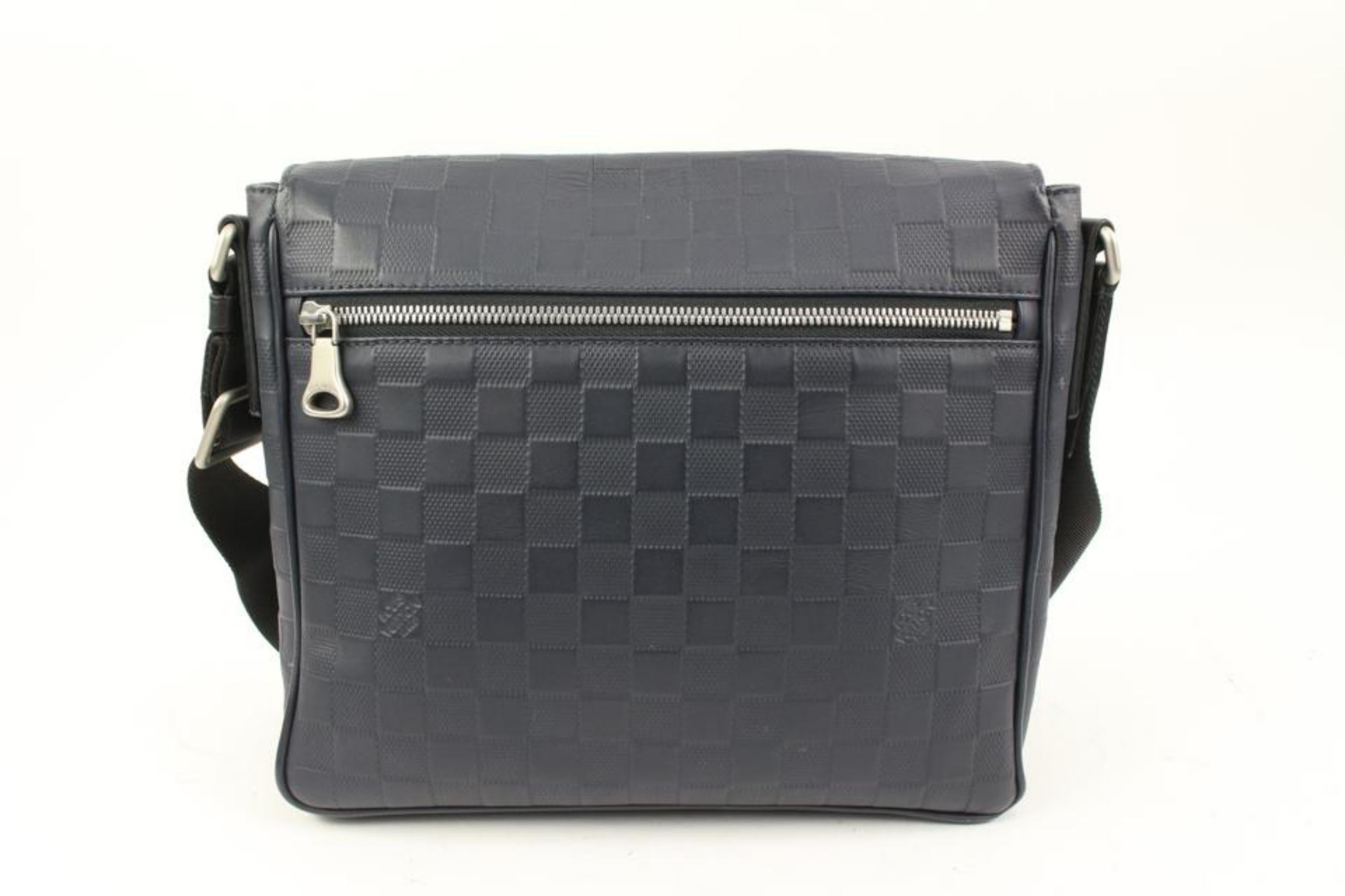 Women's or Men's Louis Vuitton Navy Blue Damier Infini Messenger PM Crossbody Laptop Bag 19lv216s