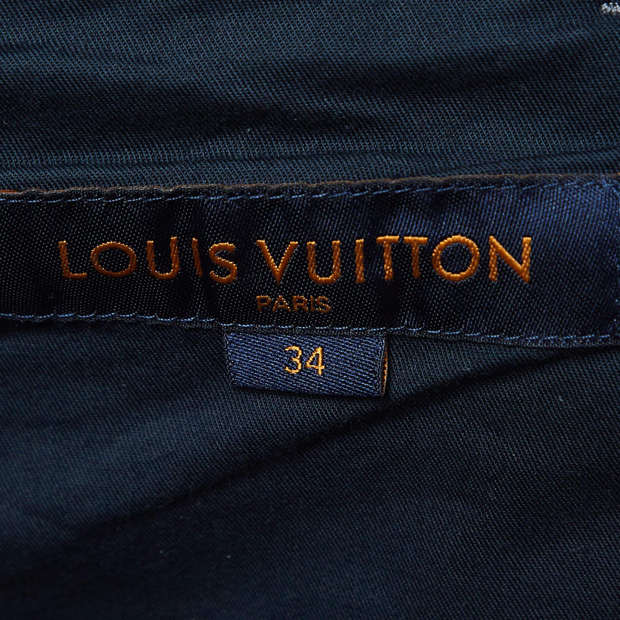 Louis Vuitton Navy Blue Denim Straight Leg Jeans L Waist 34'' 2