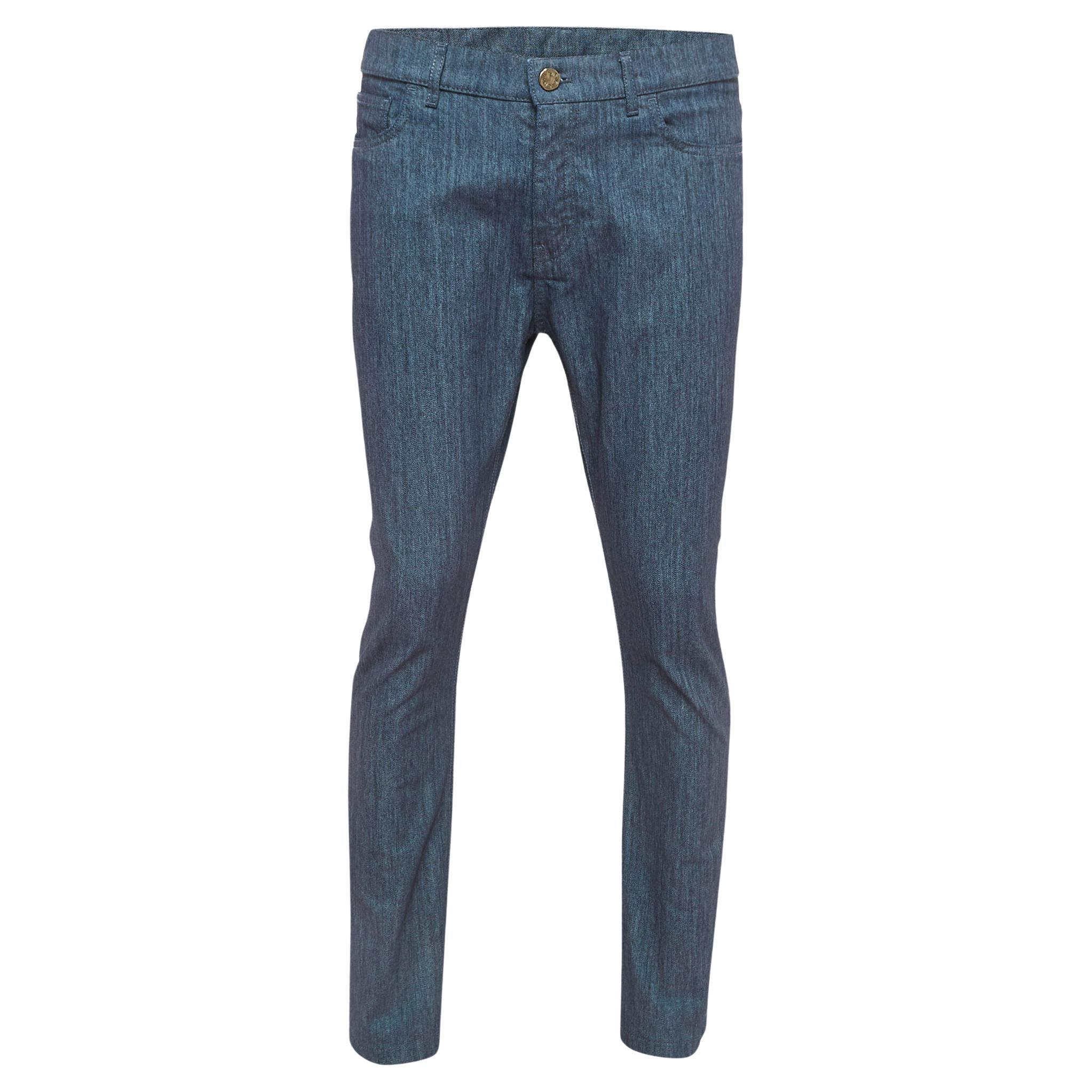 Louis Vuitton Navy Blue Denim Straight Leg Jeans L Waist 34''