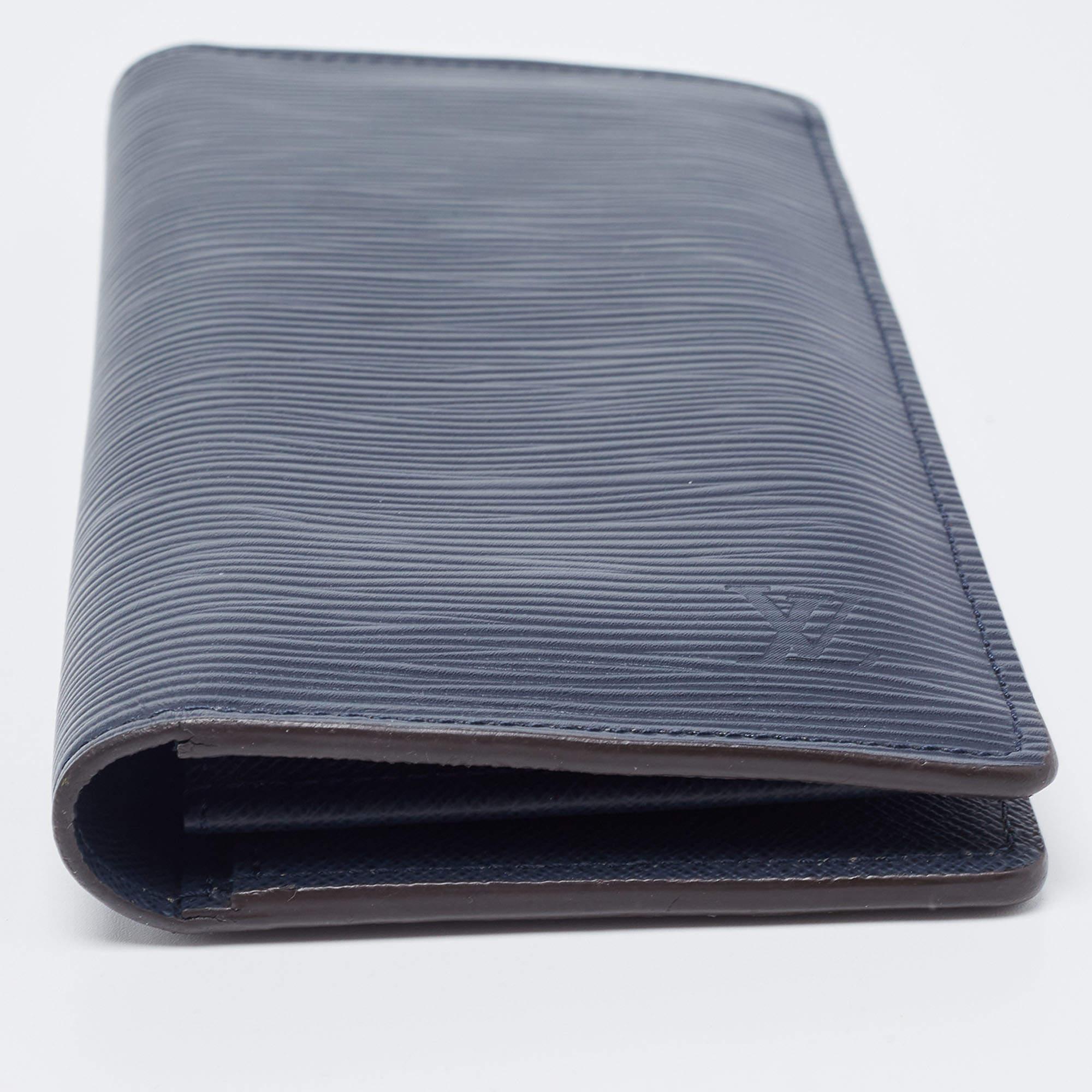 Men's Louis Vuitton Navy Blue Epi Leather Brazza Wallet