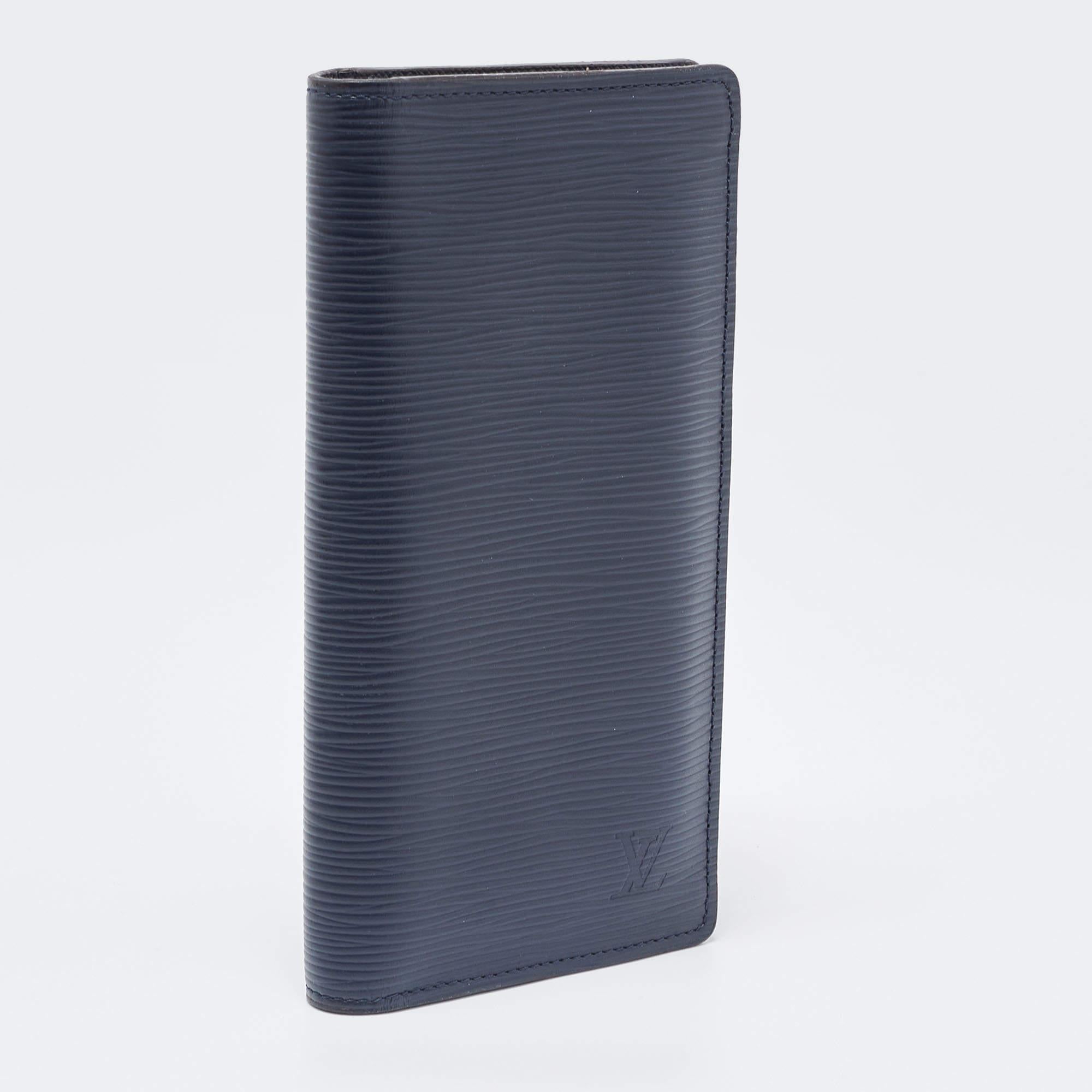 Louis Vuitton Navy Blue Epi Leather Brazza Wallet 1
