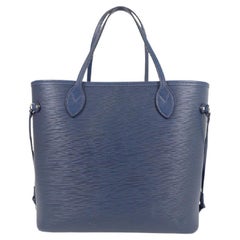 Vintage Louis Vuitton Navy Blue Epi Leather Neverfull MM Tote Bag