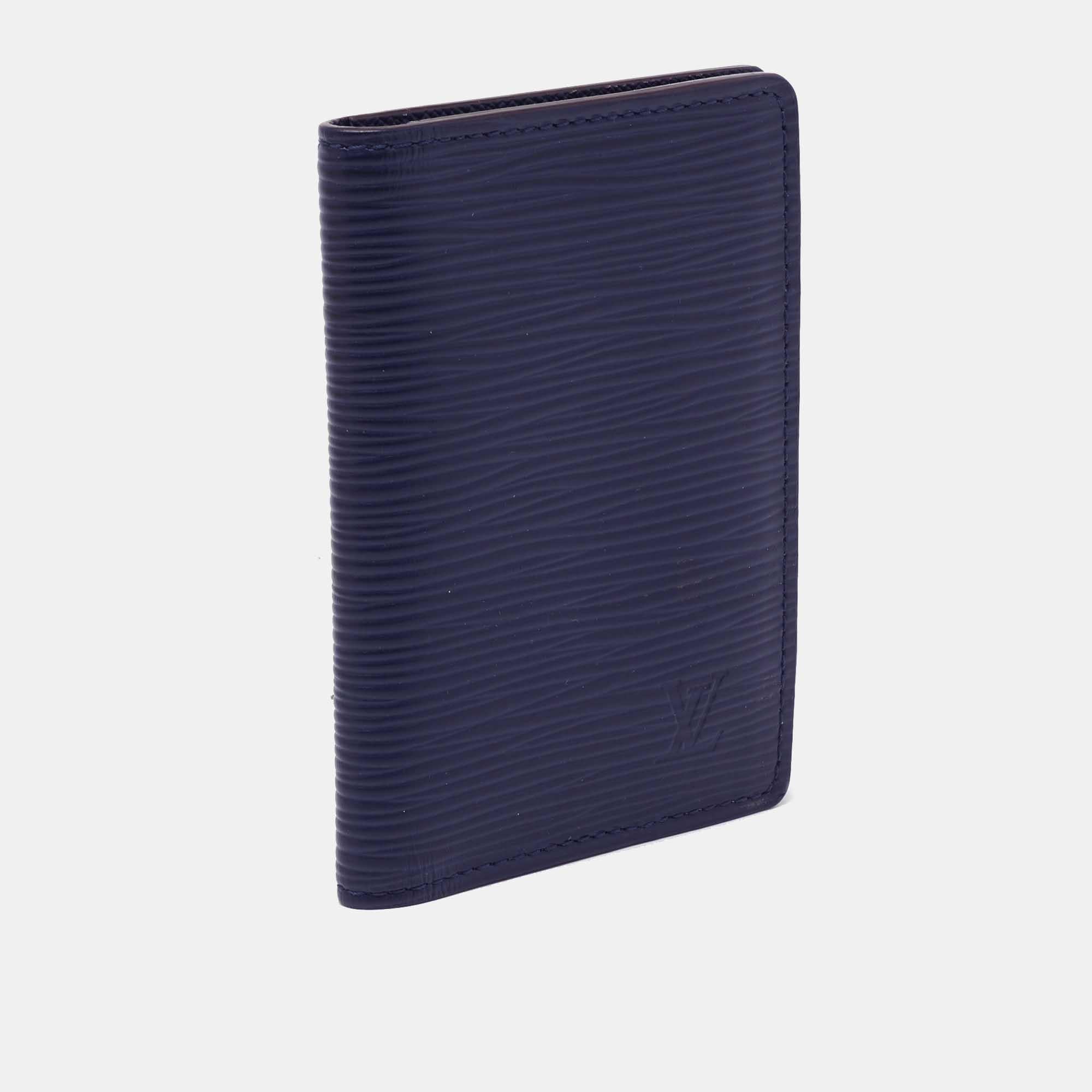 Black Louis Vuitton Navy Blue Epi Leather Pocket Organiser