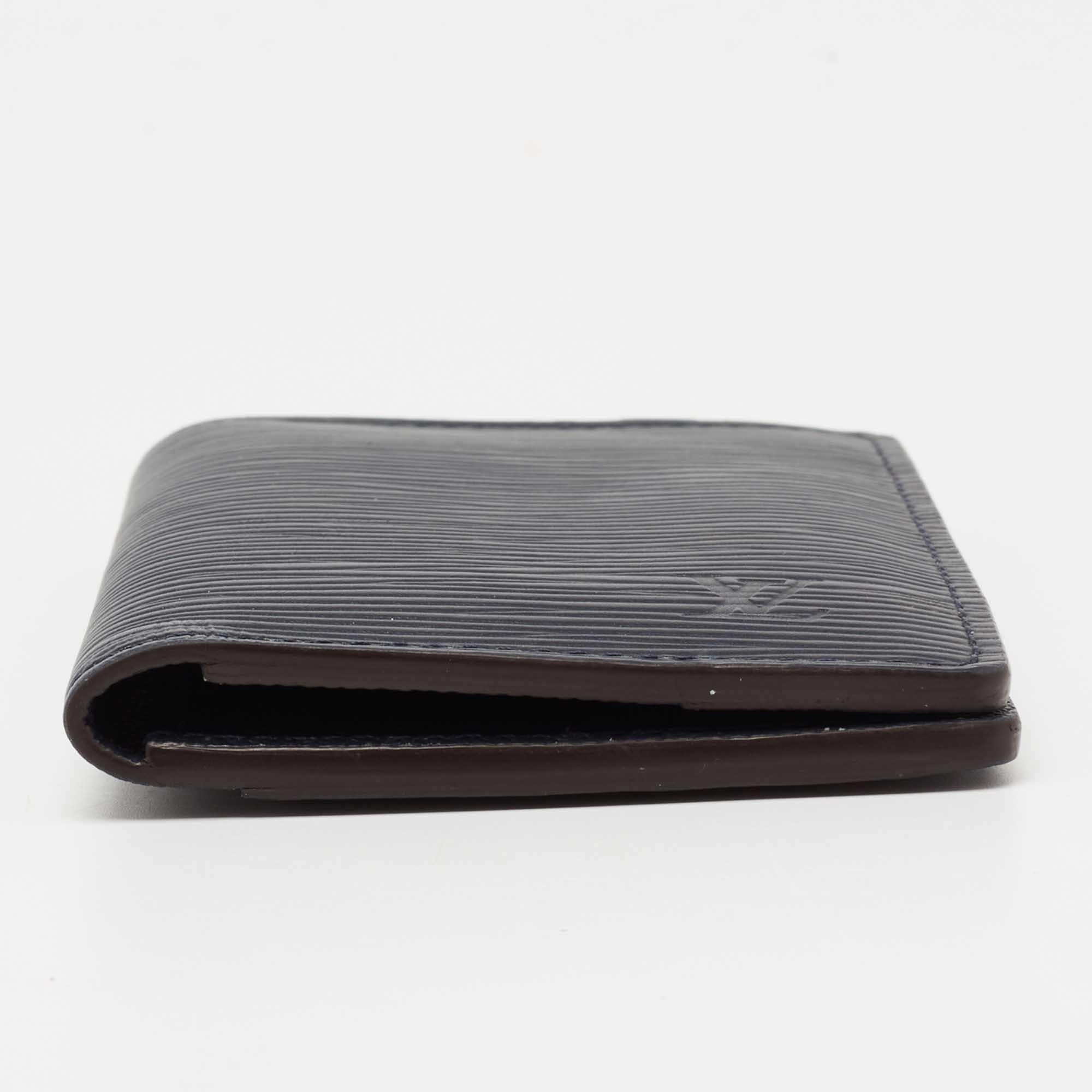 Louis Vuitton Navy Blue Epi Leather Pocket Organiser In Excellent Condition In Dubai, Al Qouz 2