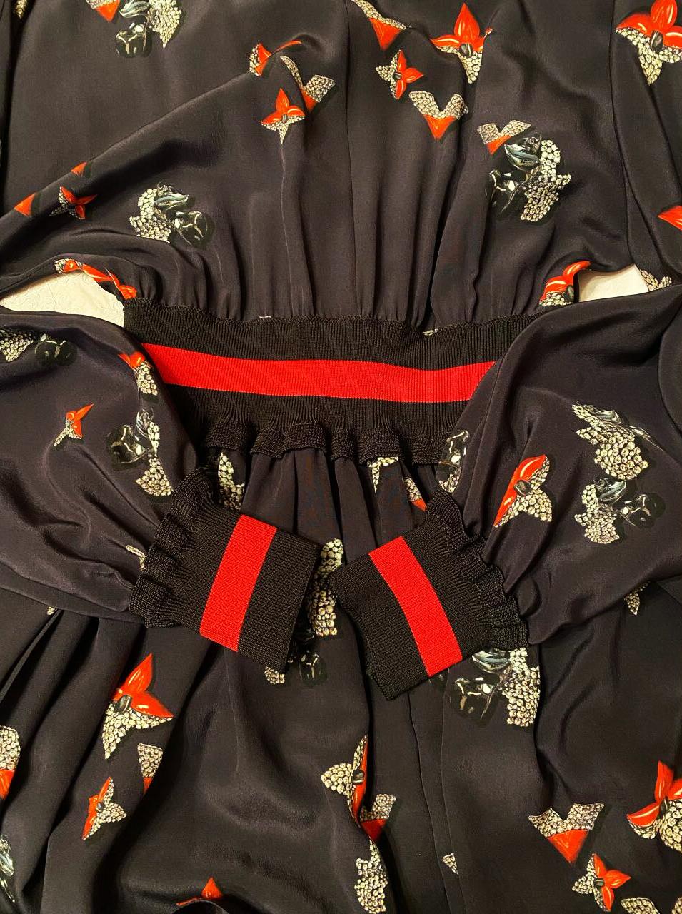 LOUIS VUITTON Minivestido azul marino con estampado floral en crepé de seda EU 38 Negro en venta