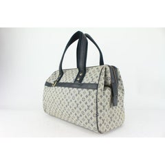 Louis Vuitton Navy Blue Grey Monogram Mini Lin Josephine GM Speedy Boston 824lv4