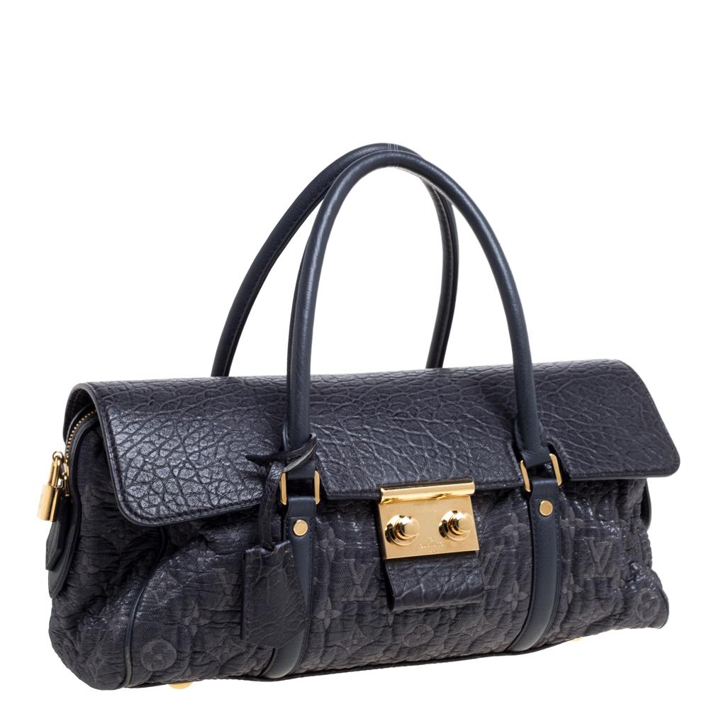 Black Louis Vuitton Navy Blue Gris Monogram Limited Edition Volupte Beaute Bag