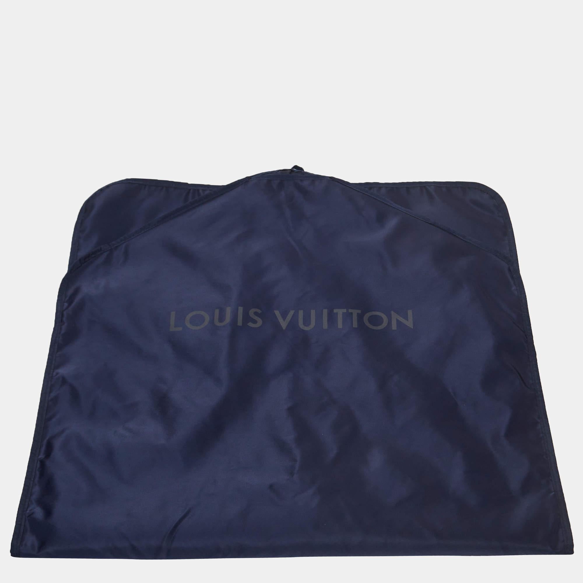 Black Louis Vuitton Navy Blue Leather and Synthetic Reversible Zipper Jacket XXL
