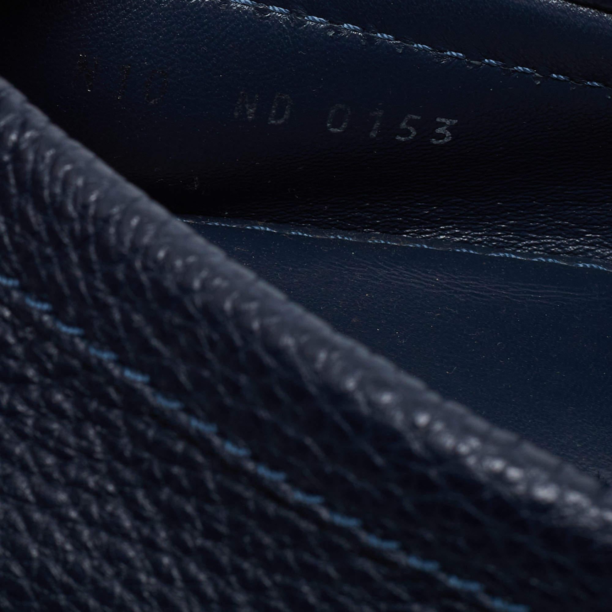 Louis Vuitton Navy Blue Leather Hockenheim Loafers Size 44 1