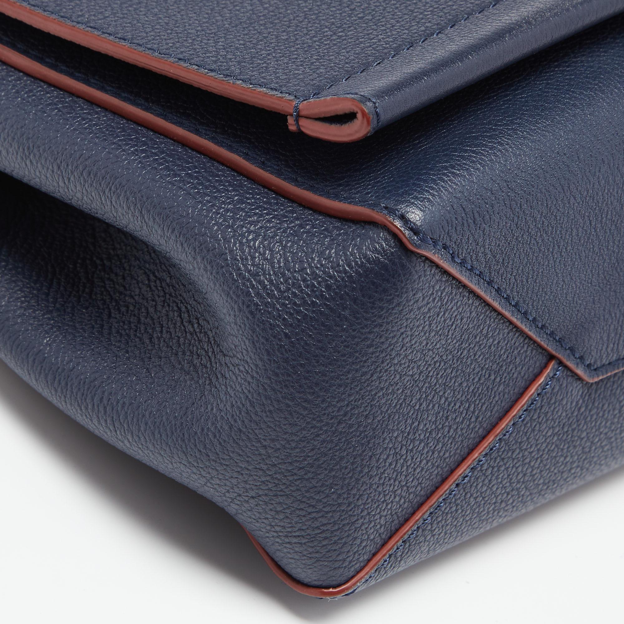 Louis Vuitton Navy Blue Leather Lockme II BB Bag 2