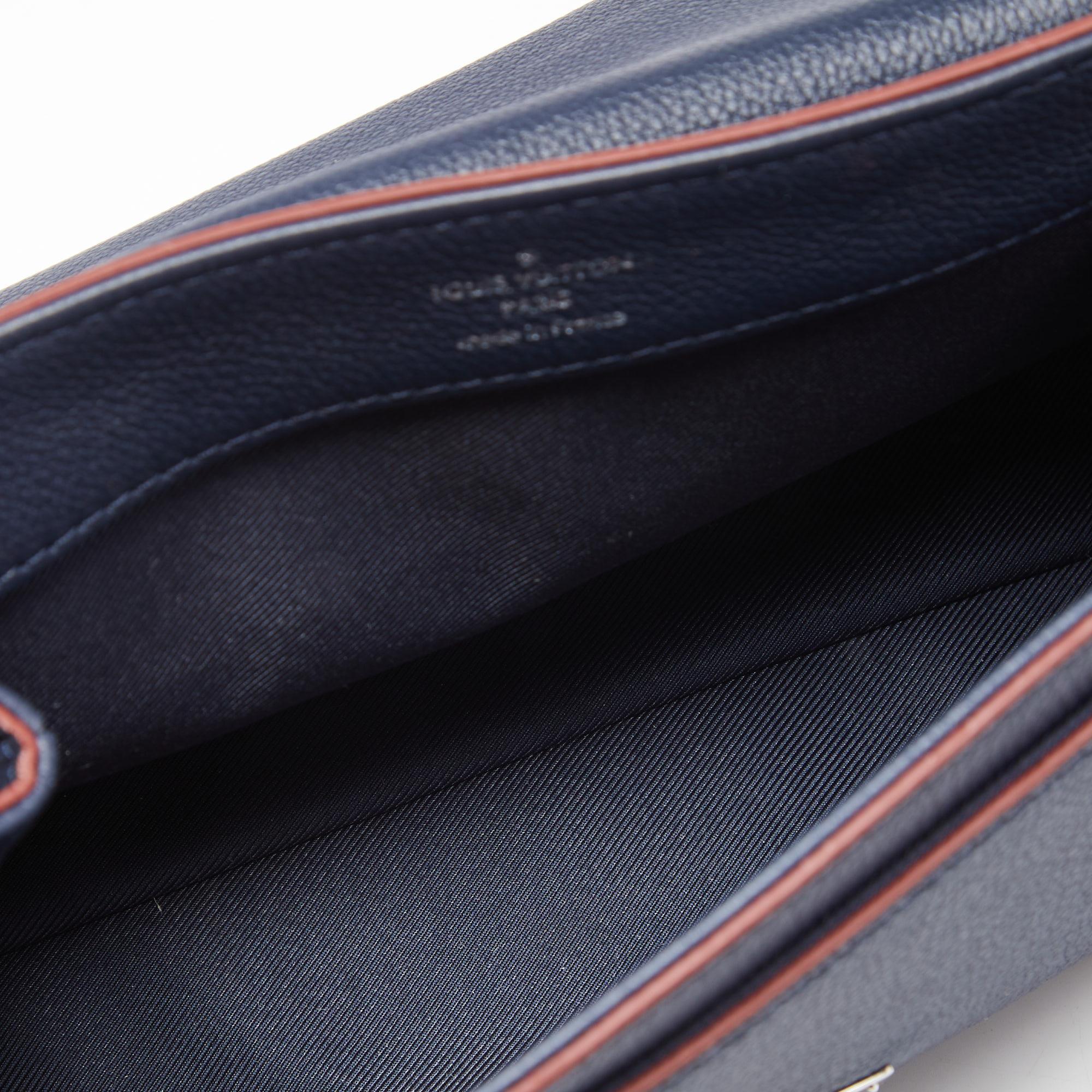 Louis Vuitton Navy Blue Leather Lockme II BB Bag 1