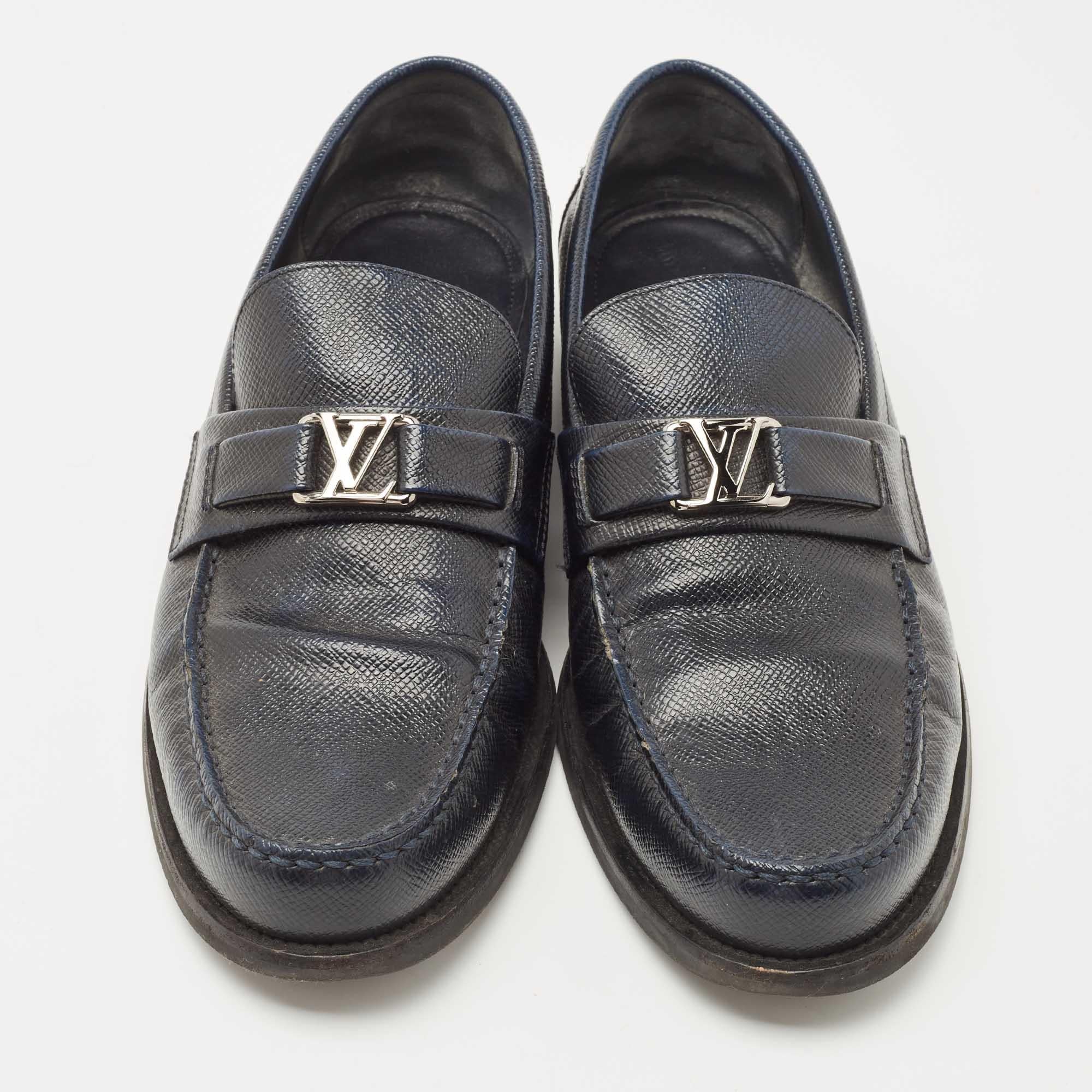 Louis Vuitton Black Leather Major Loafers Size 42.5 Louis Vuitton