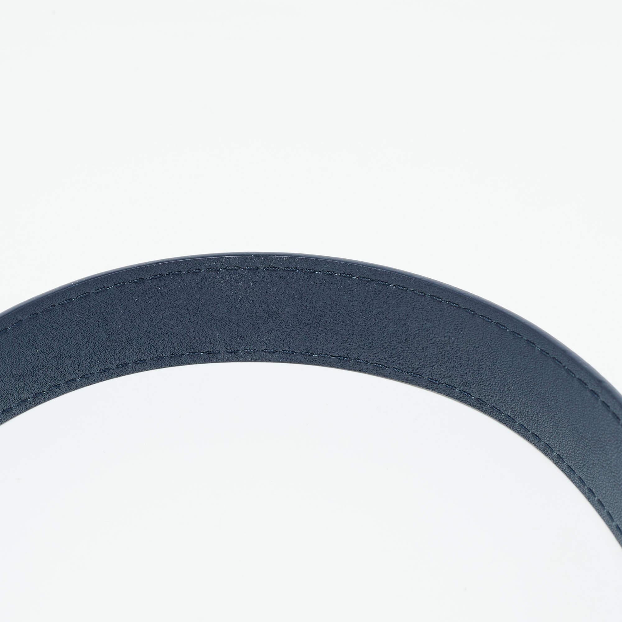 Louis Vuitton Navy Blue Leather New Wave Chain MM Bag 2