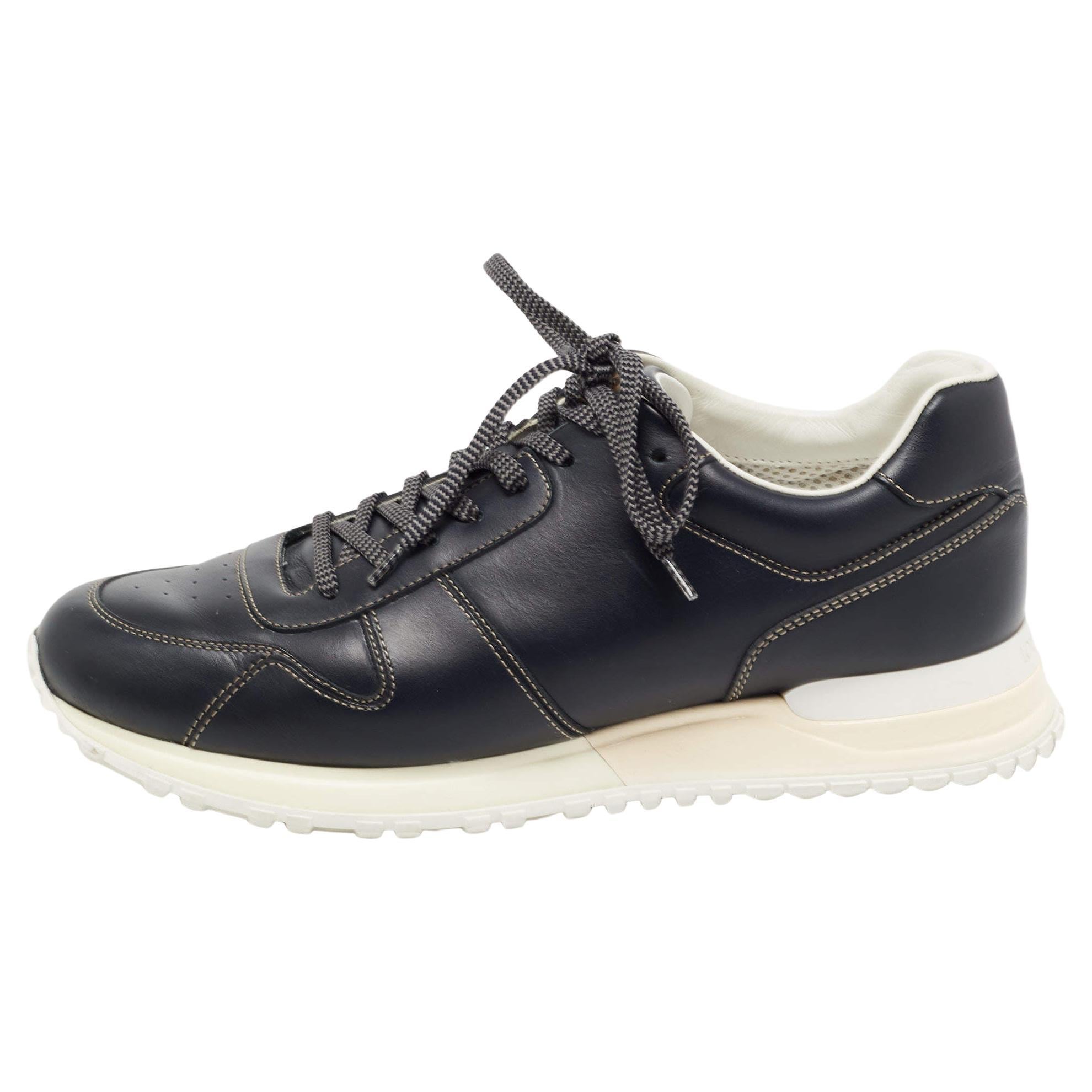 Louis Vuitton Navy Blue Leather Runaway Sneakers Size 39.5