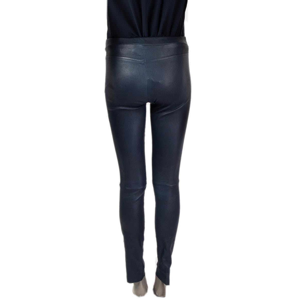 LOUIS VUITTON navy blue LEATHER SKINNY 