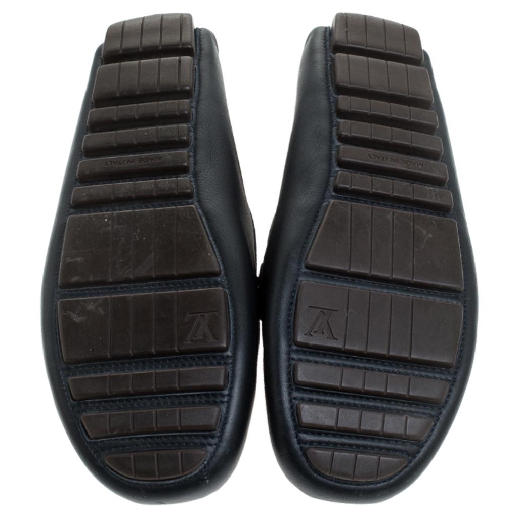 Louis Vuitton Navy Blue Leather Suhali Lombok Driving Loafers Size 37 1