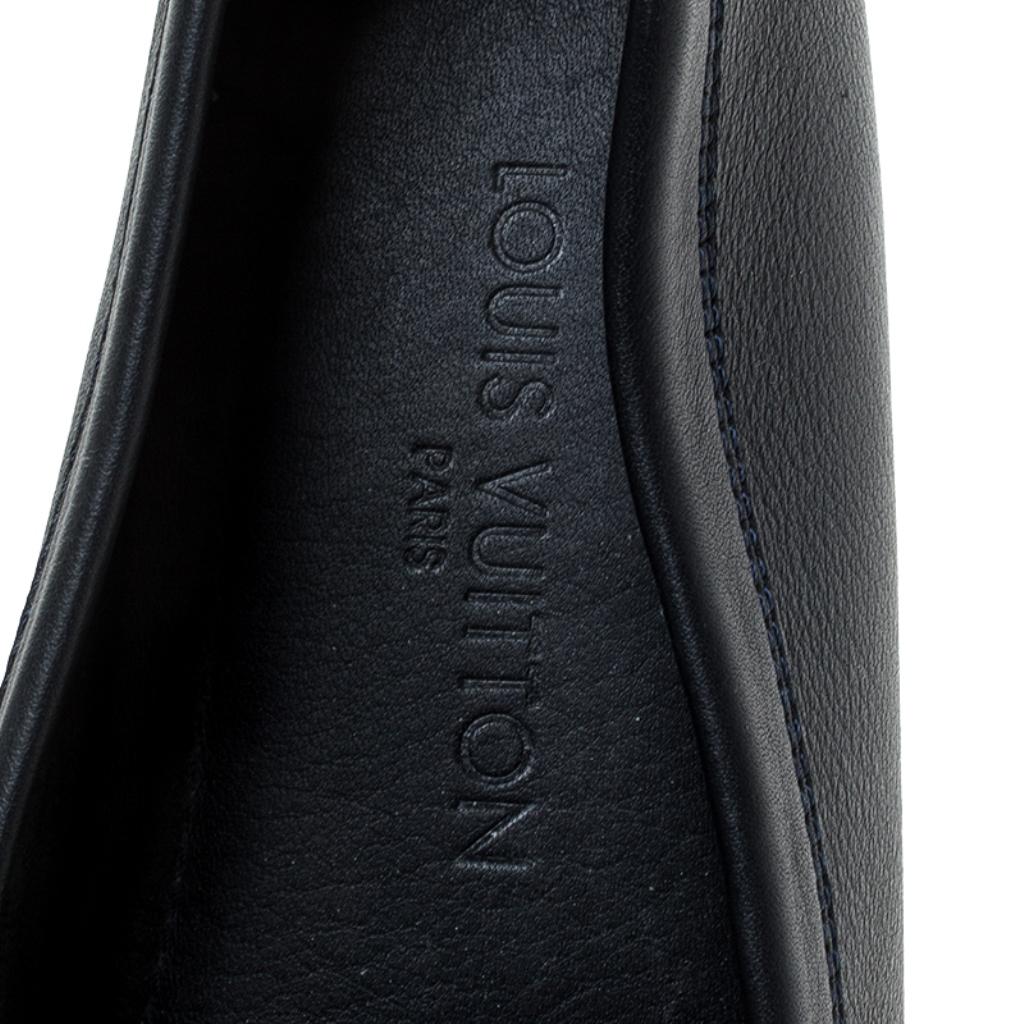 Louis Vuitton Navy Blue Leather Suhali Lombok Driving Loafers Size 37 2