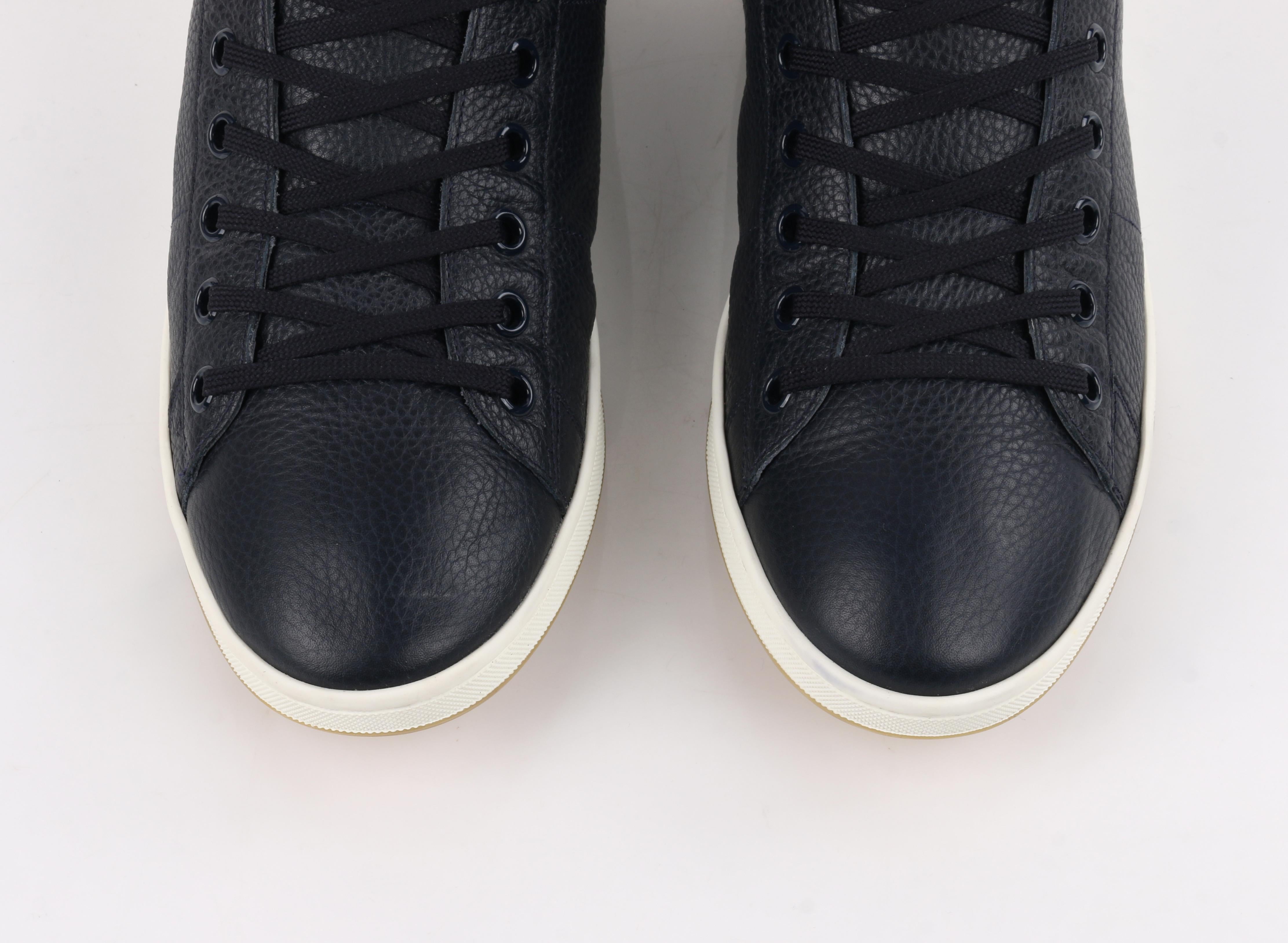LOUIS VUITTON Navy Blue Leather Tattoo LV Logo Monogram High Top Sneakers 2