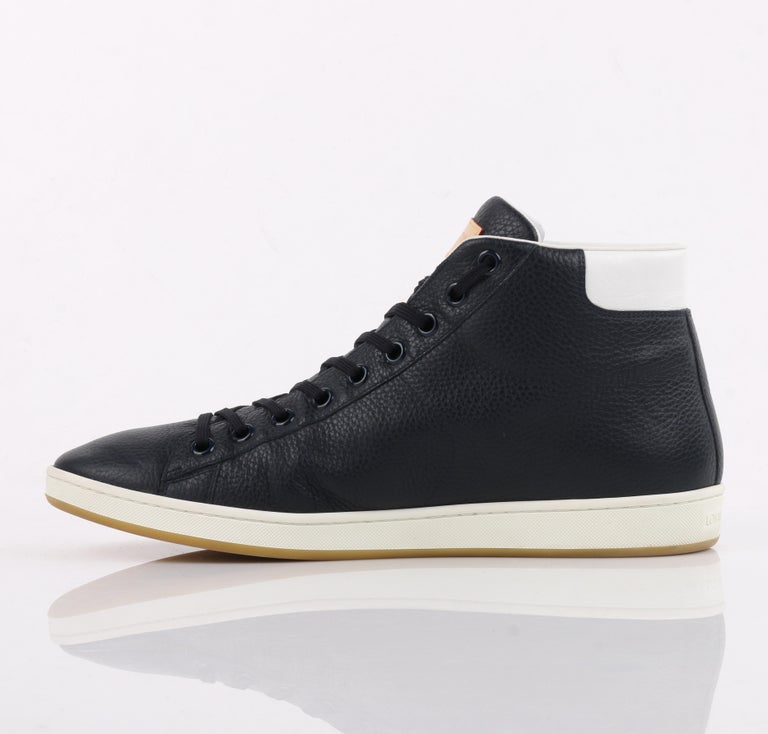 LOUIS VUITTON Navy Blue Leather Tattoo LV Logo Monogram High Top Sneakers at 1stdibs