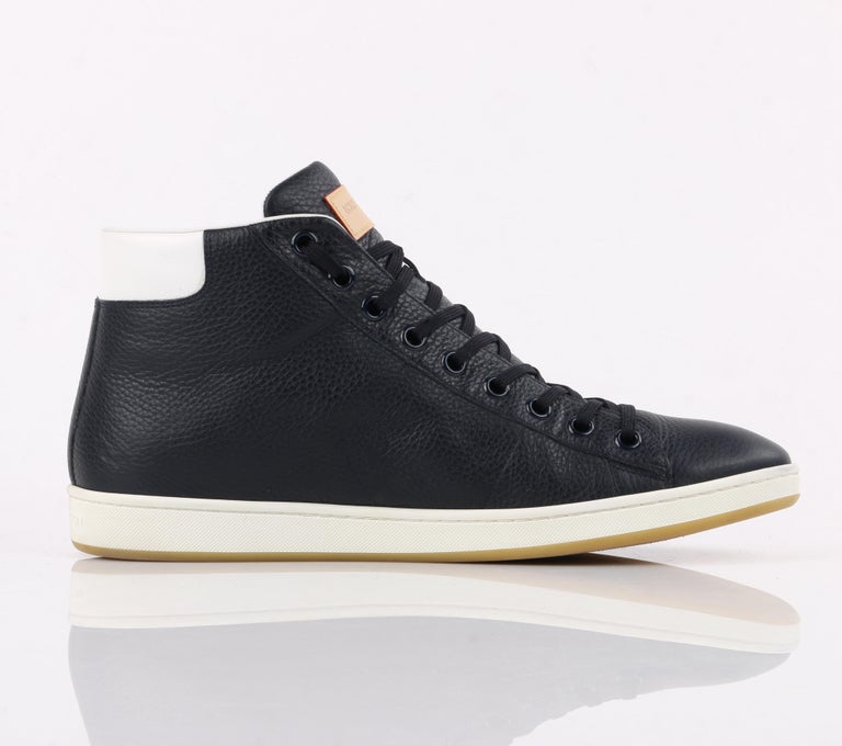 LOUIS VUITTON A/W 2010 Meteor Navy Blue Ostrich Leather High Top Sneakers  at 1stDibs