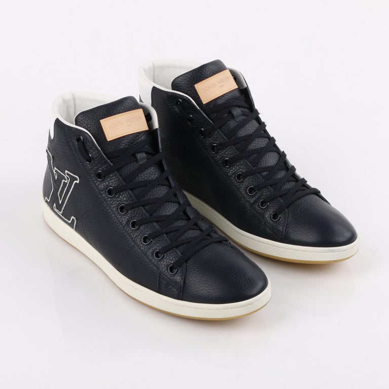 Sold at Auction: Louis Vuitton Monogram Sneakers Navy Blue High
