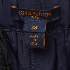 Louis Vuitton Navy Blue LV Monogram Jacquard Zipper Detail Joggers M