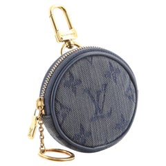 Louis Vuitton Navy Blue Monogram Denim Round Bag Charm and Key Holder 