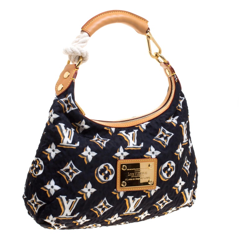 Louis Vuitton Navy Blue Monogram Fabric Limited Edition Bulles PM Bag For Sale at 1stdibs