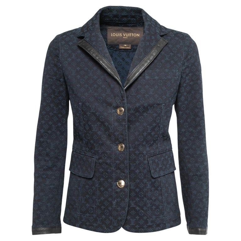 Louis Vuitton RIBBED DETAIL DENIM BOMBER JACKET Blue Cotton ref.413703 -  Joli Closet