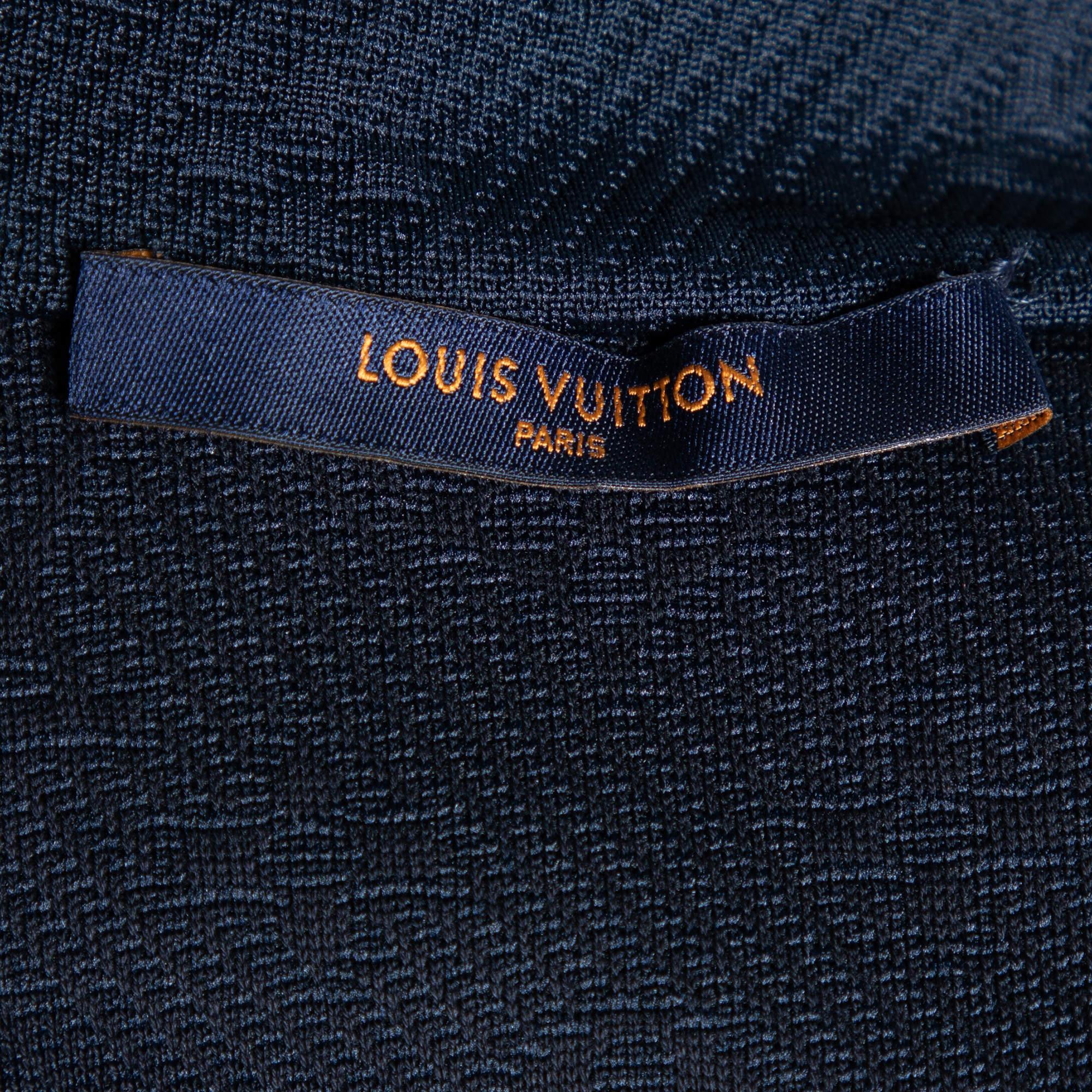 Women's Louis Vuitton Navy Blue Monogram Jacquard Zip Front Jacket S