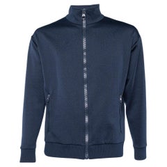 Louis Vuitton Navy Blue Monogram Jacquard Zip Front Jacket S