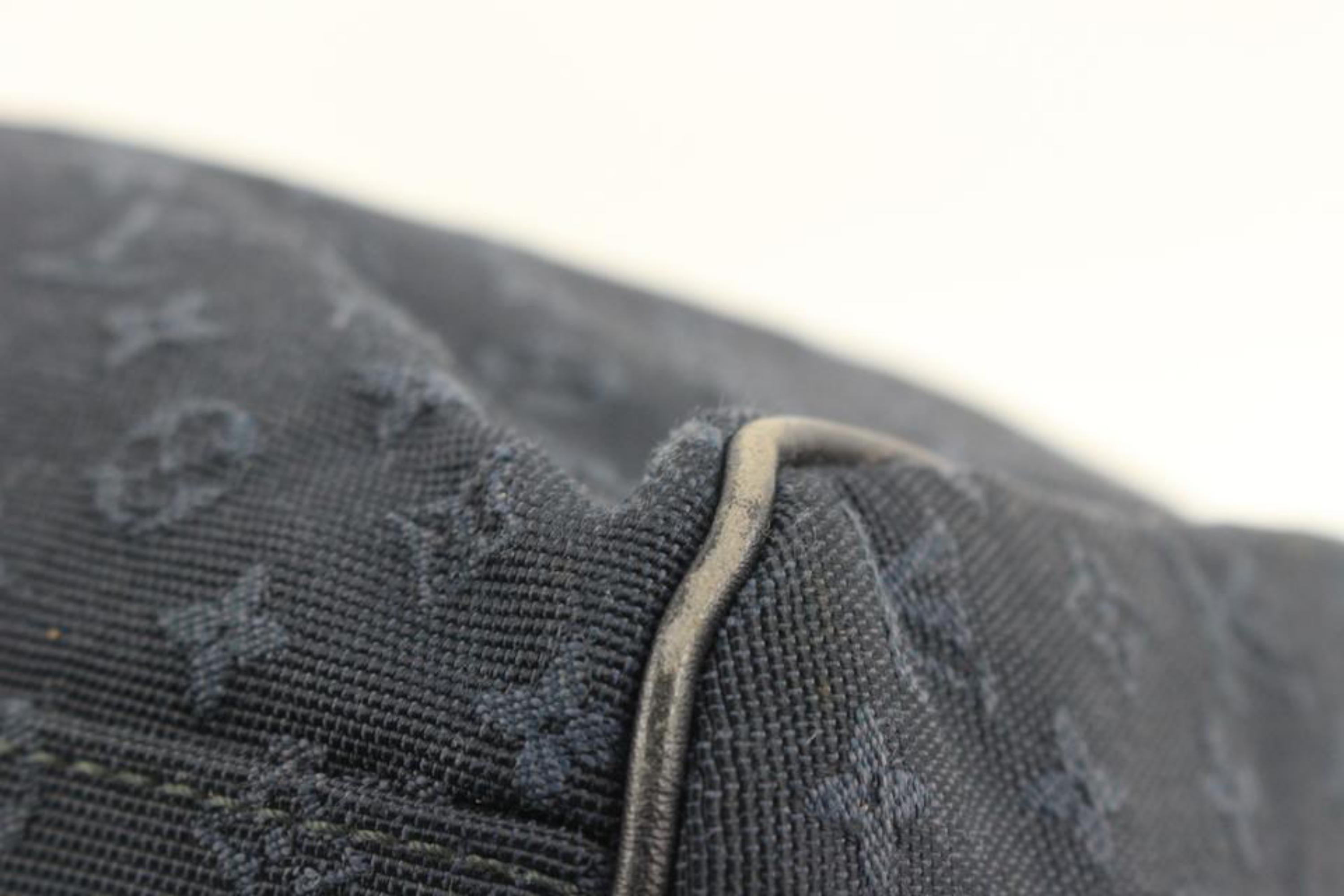Louis Vuitton Navy Blue Monogram Mini Lin Josephine GM Boston Speedy s214lv82 2