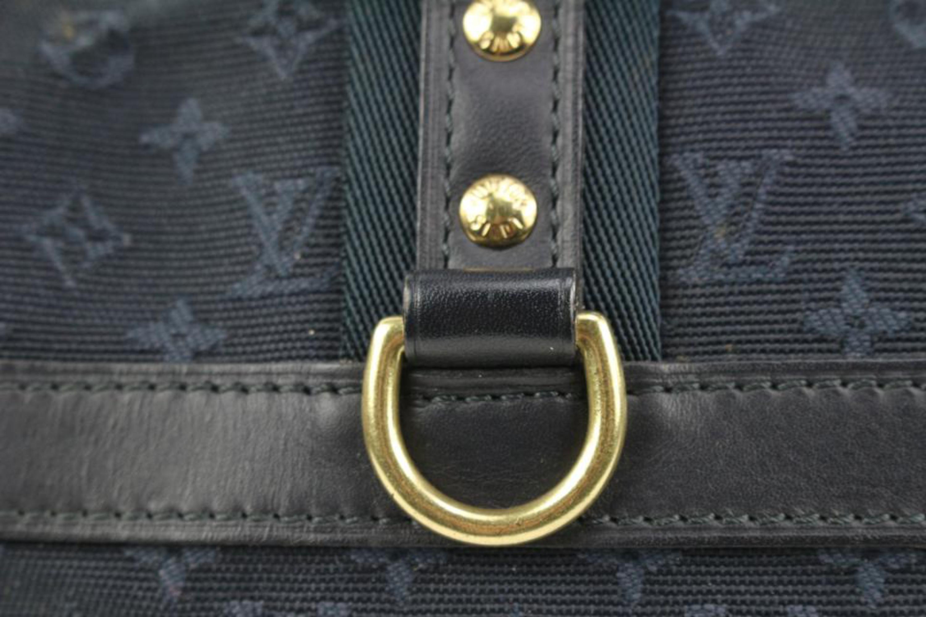 Louis Vuitton Navy Blue Monogram Mini Lin Josephine GM Boston Speedy s214lv82 3