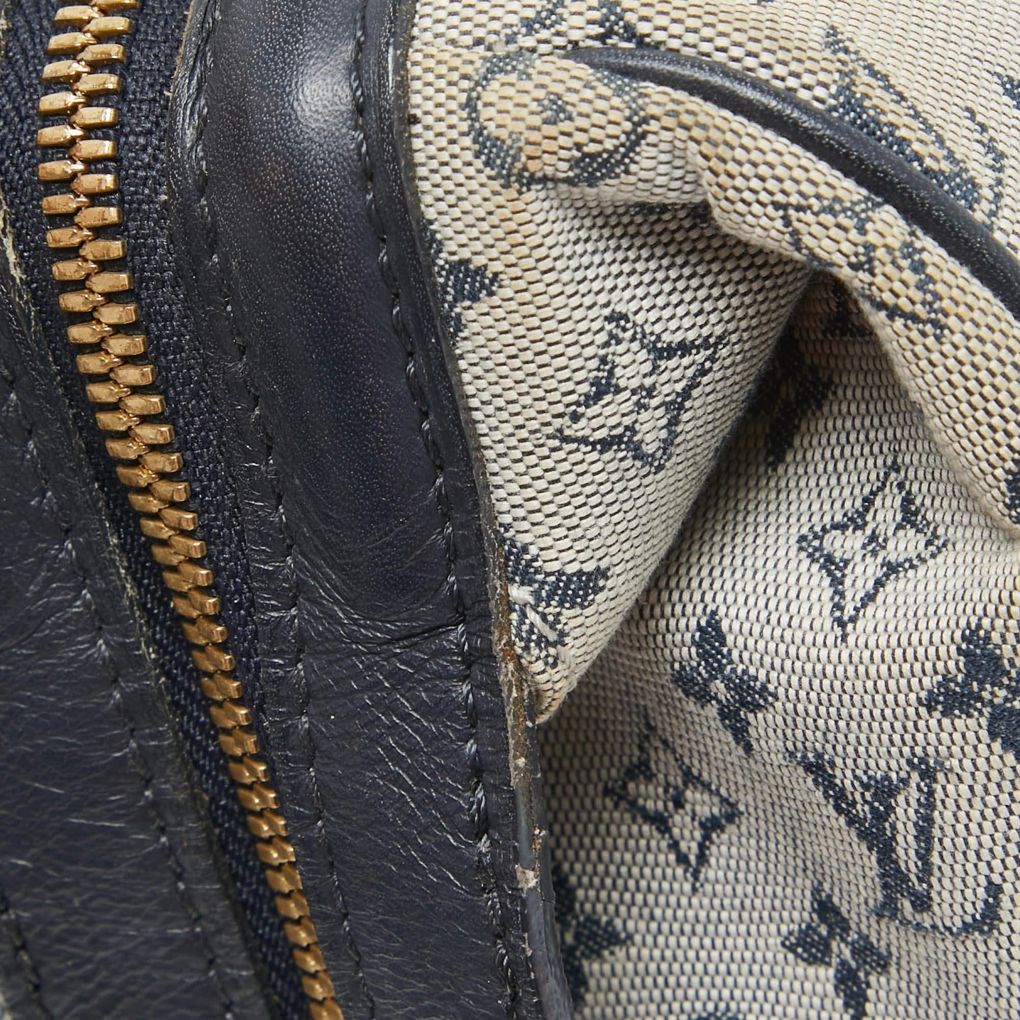 Louis Vuitton Navy Blue Monogram Mini Lin Josephine PM Bag 6
