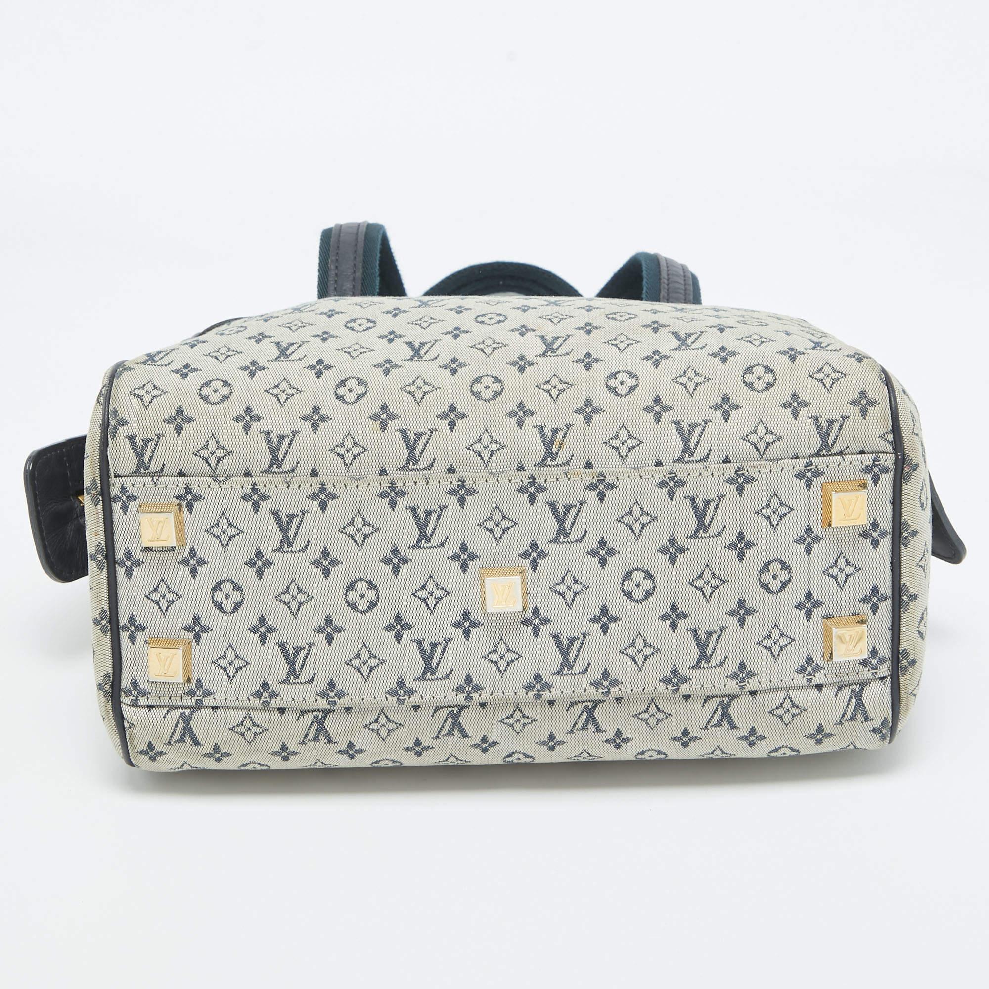 Louis Vuitton Navy Blue Monogram Mini Lin Josephine PM Bag 8