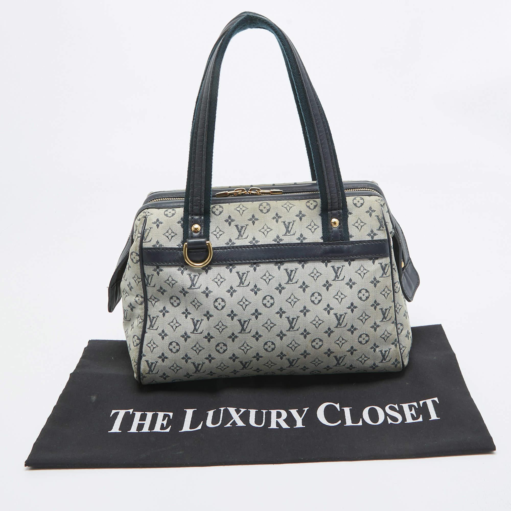 Louis Vuitton Navy Blue Monogram Mini Lin Josephine PM Bag For Sale 14