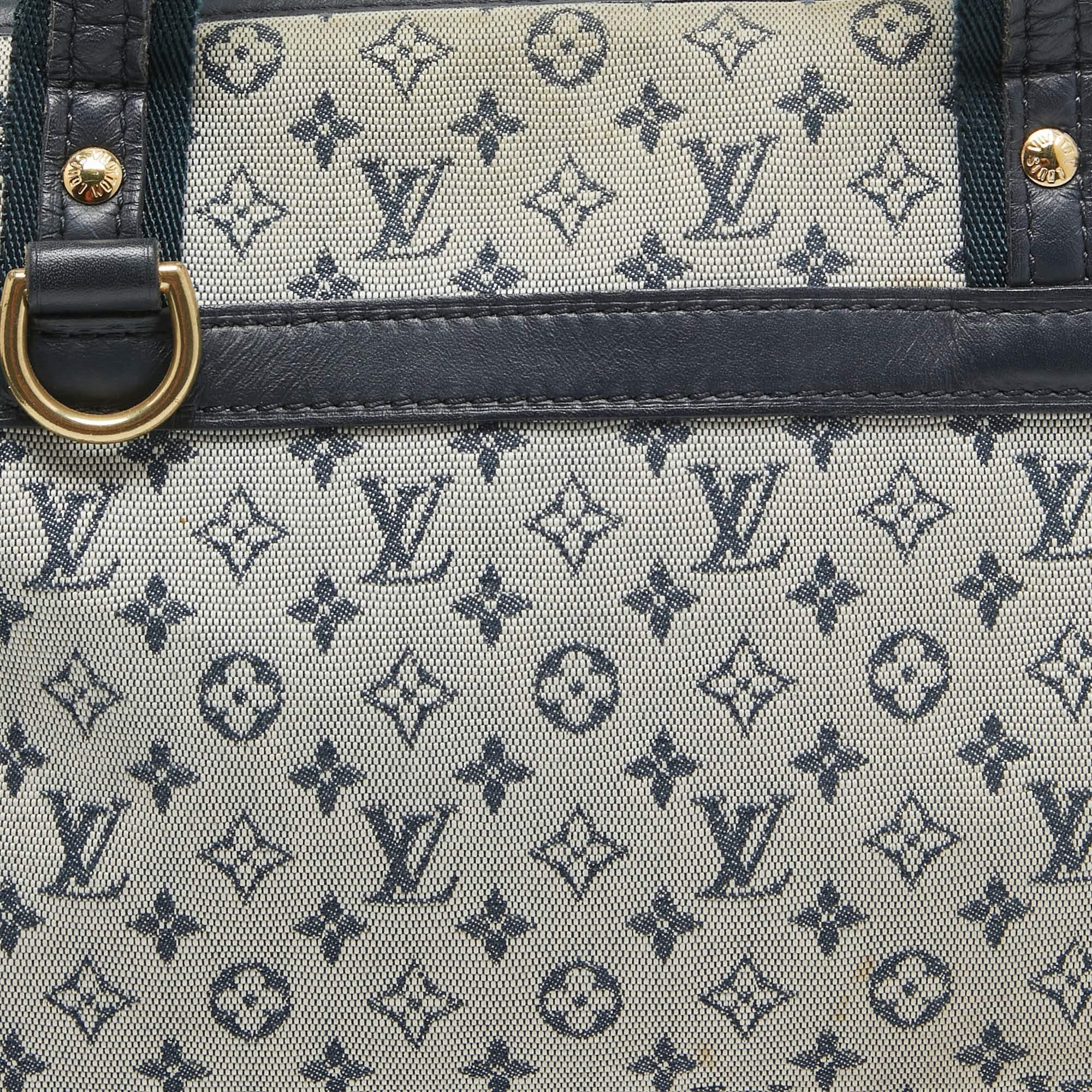 Louis Vuitton Navy Blue Monogram Mini Lin Josephine PM Bag 4