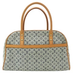 Sac Louis Vuitton Boston bleu marine à monogrammes Mini Lin Marie Speedy 862236