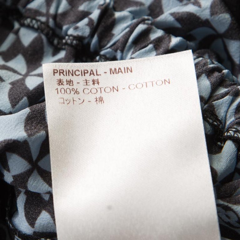 Louis Vuitton Navy Blue Monogram Printed Cotton and Silk Waist Tie ...