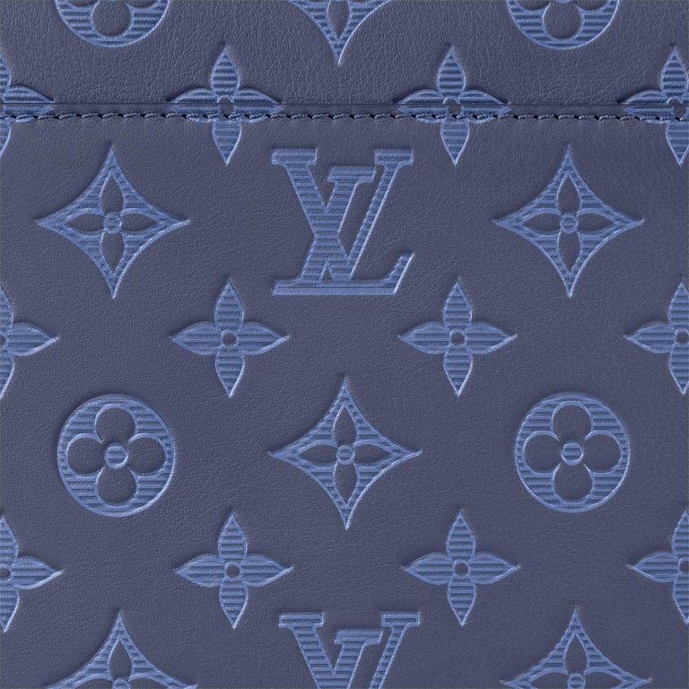 Louis Vuitton Navy Blue Monogram Shadow Leather Duo Messenger Bag For Sale 1