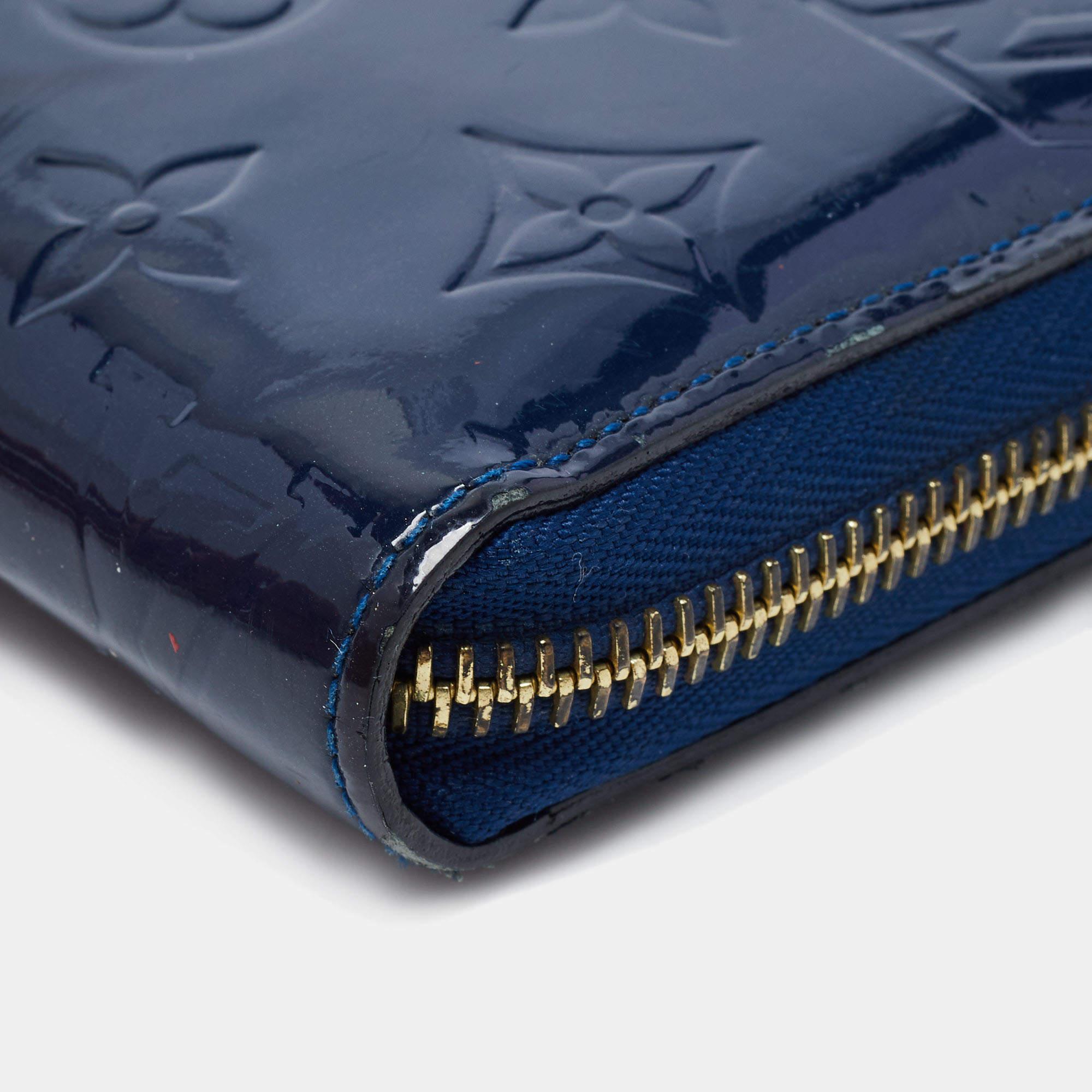 Louis Vuitton Navy Blue Monogram Vernis Zippy Wallet 9