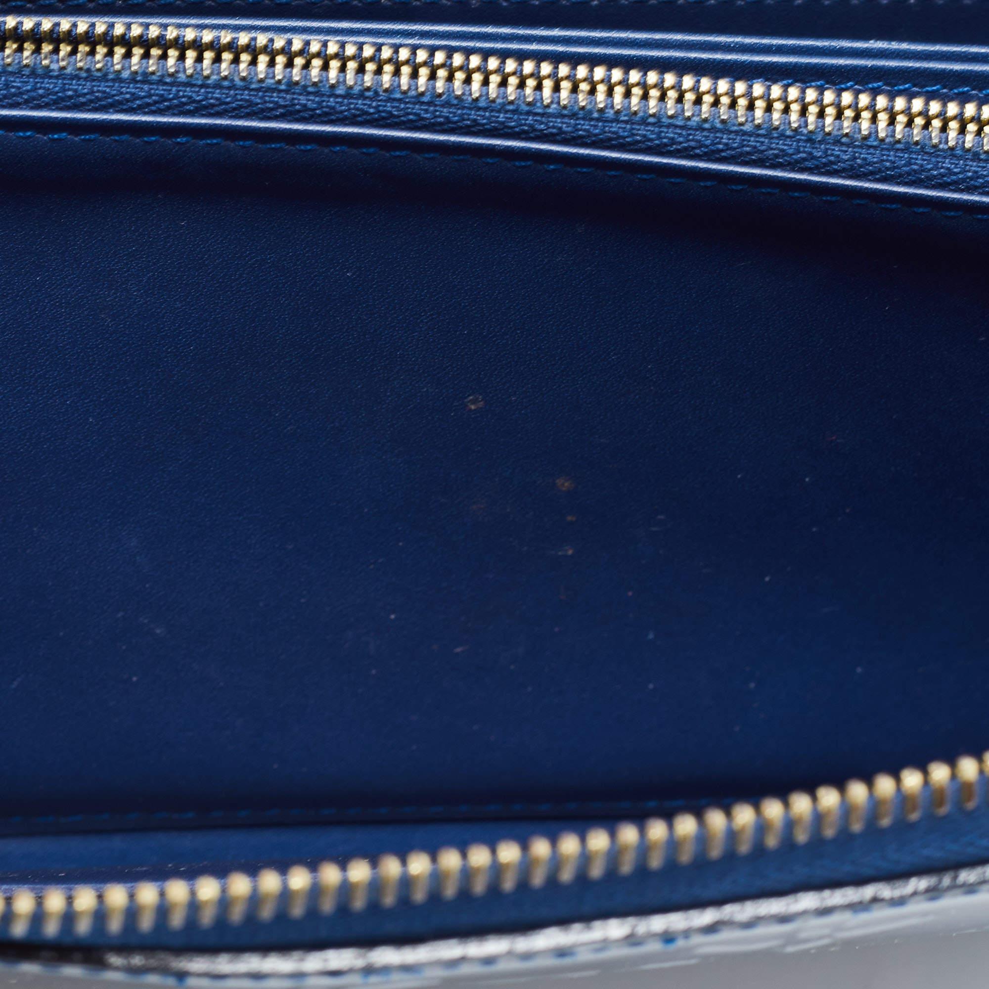 Louis Vuitton Navy Blue Monogram Vernis Zippy Wallet 2