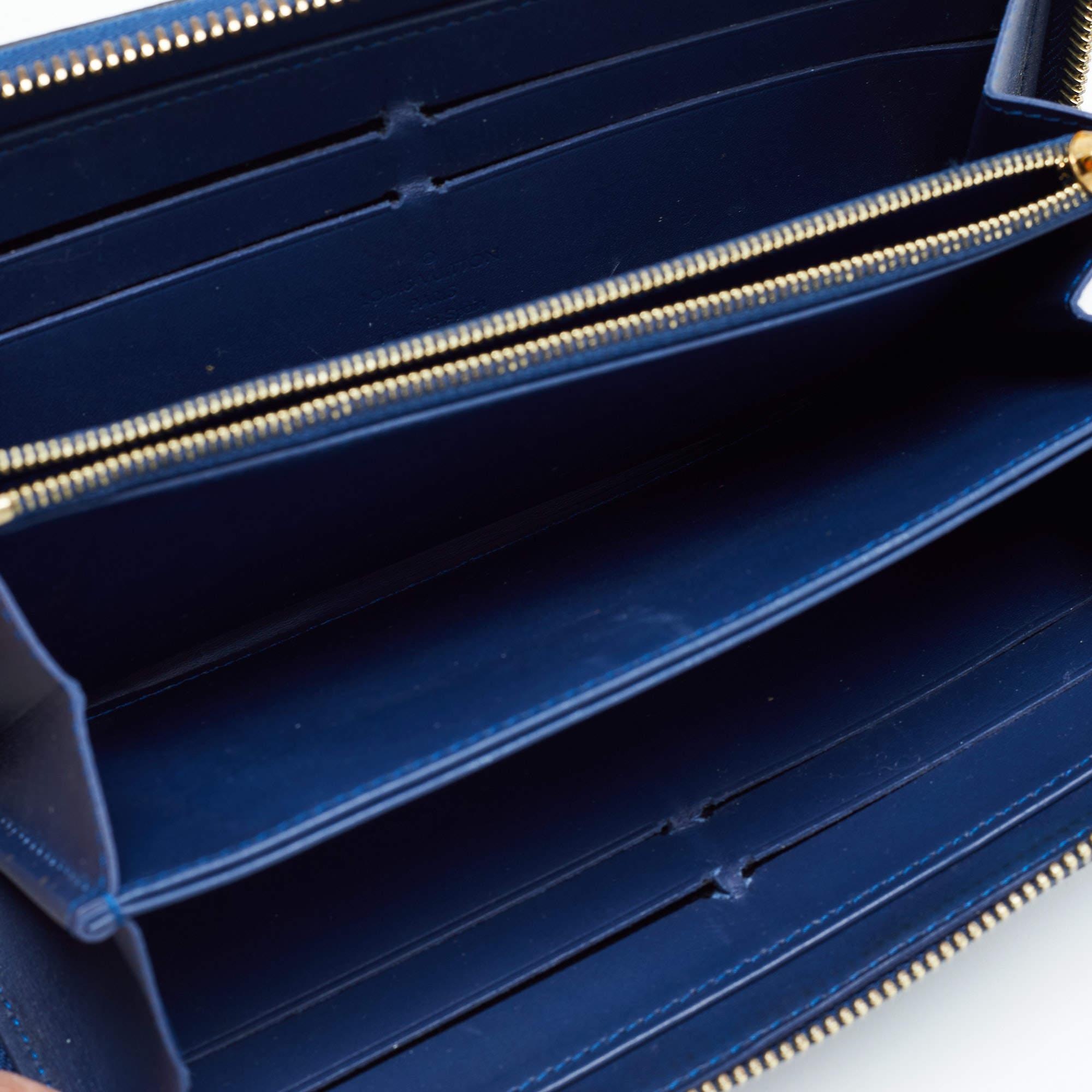 Louis Vuitton Navy Blue Monogram Vernis Zippy Wallet 4