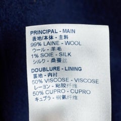 Louis Vuitton Navy Blue Monogram Wool Zip-Up Hooded Coat S